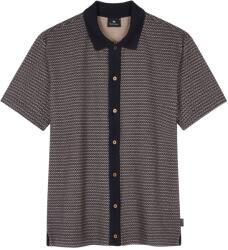 PS Paul Smith Риза с къс ръкав PS Paul Smith Men's Button Front Short Sleeve Patterned Shirt - Blue 49