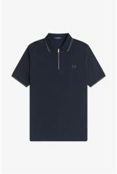 Fred Perry Блуза с яка Fred Perry Men's Crepe Zipped Short-Sleeve Polo Shirt - Navy 608