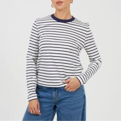 Brave Soul Дамска тениска Brave Soul Womens Striped Long Sleeve T-Shirt with Contrast Collar - Navy/Cream