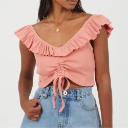 Brave Soul Дамски потник Brave Soul Womens Frill Vest with Gathered Front - Salmon
