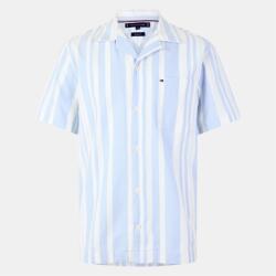 Tommy Hilfiger Риза с къс ръкав Tommy Hilfiger Men's Horizontal Striped Short Sleeve Shirt - Breezy Blue 0A4