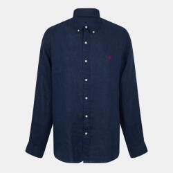 Ralph Lauren Риза с дълъг ръкав Polo Ralph Lauren Linen Long Sleeve Shirt - Newport Navy