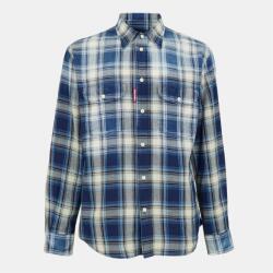 Dsquared2 Риза с дълъг ръкав DSQUARED2 Men's DSQ Vintage Long Sleeve Patterned Relaxed Fit Shirt - Indigo Check