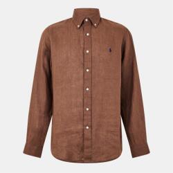 Ralph Lauren Риза с дълъг ръкав Polo Ralph Lauren Linen Long Sleeve Shirt - Fall Brown