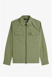 Fred Perry Риза с дълъг ръкав Fred Perry Men's Long Sleeve Zip Overshirt - Olive Mint X88