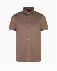 Giorgio Armani Риза EMPORIO ARMANI Men's Short-Sleeve Plain Shirt - Chocolate Chip