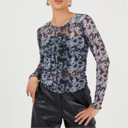 Brave Soul Дамска тениска Brave Soul Womens Printed Mesh Long Sleeve T-Shirt - Black/White