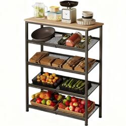 Muvu Könyvespolc Konyhaszekrény Világos Barna Ipari Fa Retro Polc Loft 75 CM (REGAŁ SZAFKA KUCHENNA JASNY)