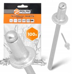 Polax 100x Törhető szegecsek 3, 2x8 mm Alumínium horganyzott Strapabíró Ezüst szegecs 9T (37-004(X2))