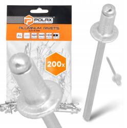 Polax 200x Törhető szegecsek 3, 2x8 mm Alumínium horganyzott Strapabíró Ezüst szegecs 9T (37-004(X4))