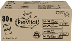 PreVital Pouch nedves macskaeledel 80x100g vegyes