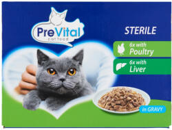 PreVital nedves macskaeledel, macskatáp steril macskáknak szószban alutasakos 12 x 100 g - ecofamily