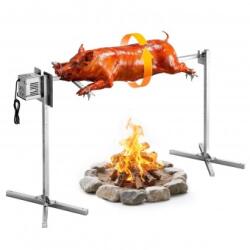 VivaTechnix Rotisor electric pentru gratar Inox, max 40 kg, lungime de lucru 132 cm, putere 38 W, Inaltime reglabila 8 niveluri