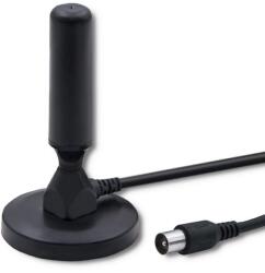 Qoltec TV antenna, DVB-T2, fekete (57016)