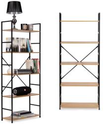 ModernHome Loft stílusú széles MDF könyvespolc 5 polccal, 144×58, 5×23, 5 cm (CWJ6024144LG WILD OA)