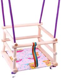 Malimas Színes bükkfa gyerekhinta párnával, 26×26 cm, 20 kg teher (10031)