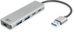 ACT AC6125 4-portos USB3.0 HUB Grey (AC6125) - mzona