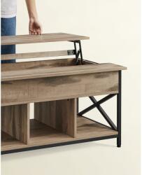 VASAGLE Dohányzóasztal nyitott és rejtett tárolóval barna (LCT205K50)