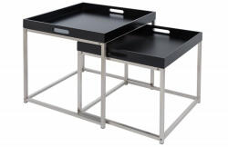 Invicta Elements fekete króm dohányzóasztal szett (KHM-41358)