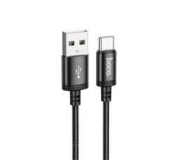 hoco. X89 adatkábel (USB - Type-C, 3A, gyorstöltő, 200cm, cipőfűző) FEKETE (X89_USB_C_B_200) (X89_USB_C_B_200)