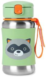 Skip Hop Spark Style Straw Bottle rozsdamentes kulacs szívószállal Racoon 12 m+ 350 ml