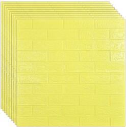 NEXTLY 20 x 3D NEXTLY öntapadós tapéta készlet, falra vagy mennyezetre, vízálló, állítható, erős ragasztó, könnyen felszerelhető, lefedettség 10, 6 nm, 70x77 cm, modern design, sárga, kód 50 (s20tpt50mare)