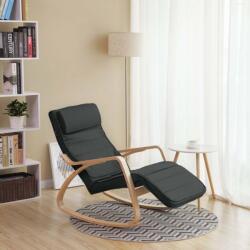 SONGMICS Fotoliu balansoar ergonomic, lemn de mesteacăn, negru, 55x80 (LYY10G)