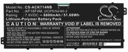 Cameron Sino li-polymer akku (7.6v/6800mAh, acer 2icp5/54/90-2 kompatibilis) fekete (CS-ACK714NB)