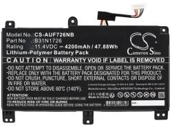 Cameron Sino li-polymer akku (11.4v / 4200mAh, asus 0b200-02910000 kompatibilis) fekete (CS-AUF726NB)