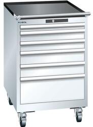 Lista mobil műhelyfiókos szekrény, 564x725x890 mm, 6 fiók, fehér