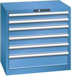Lista műhelyfiókos szekrény, 717x572x700 mm, 6 fiók, kék