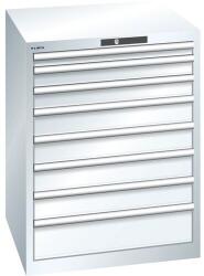 Lista műhelyfiókos szekrény, 717x725x850 mm, 8 fiók, fehér