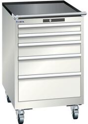 Lista mobil műhelyfiókos szekrény, 564x725x890 mm, 5 fiók, világosszürke