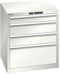 Lista műhelyfiókos szekrény, 717x725x800 mm, 4 fiók, világosszürke - manutan - 684 911 Ft