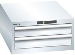 Lista műhelyfiókos szekrény, 2 fiók = 2x 100mm, 564x725x283mm, fehér