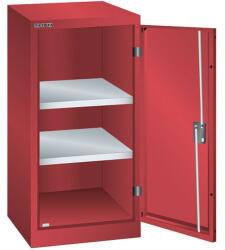 Lista műhelyszekrény polcokkal, 500x500x1000 mm, 2 polc, piros