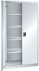 Lista Műhelyszekrények polcokkal LISTA, 1000x400x1950 mm, tömör ajtók, szürke