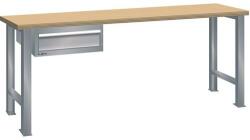 Lista Műhely munkapad LISTA, 1500x750x890 mm, 1 fiók, teherbírás 600 kg, szürke/ezüst