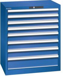 Lista műhelyfiókos szekrény, 717x572x850 mm, 8 fiók, rikítókék