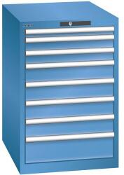 Lista műhelyfiókos szekrény, 564x725x850 mm, 8 fiók, kék