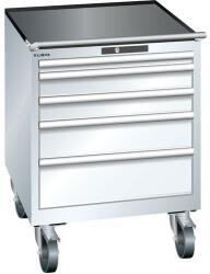 Lista mobil műhelyfiókos szekrény, 717x725x962 mm, 5 fiók, fehér