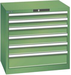 Lista műhelyfiókos szekrény, 717x572x700 mm, 6 fiók, zöld