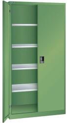 Lista Műhelyszekrények polcokkal LISTA, 1000x400x1950 mm, tömör ajtók, zöld