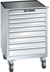 Lista mobil műhelyfiókos szekrény, 717x725x1112 mm, 7 fiók, szürke - manutan - 1 157 376 Ft