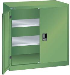 Lista műhelyszekrény polcokkal, 1000x400x1000 mm, tömör ajtó, zöld