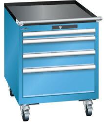 Lista mobil műhelyfiókos szekrény, 564x725x723 mm, 4 fiók, világoskék