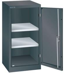 Lista műhelyszekrény polcokkal, 500x500x1000 mm, 2 polc, fekete