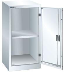 Lista műhelyszekrény polcokkal, 500x500x1000 mm, 2 polc, fehér - manutan - 207 632 Ft