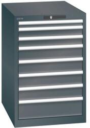 Lista Műhelyfiókos szekrény LISTA, 564x725x850 mm, 8 fiók, fekete