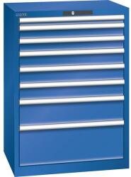 Lista műhelyfiókos szekrény, 717x572x1000 mm, 8 fiók, rikítókék